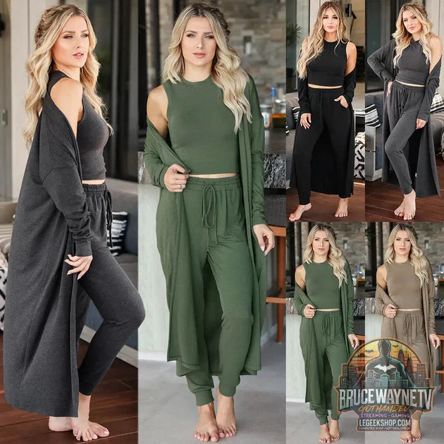 Guide d'achat : Ensemble Sport Femme 3 Pièces Tricoté Slim Fit Sexy