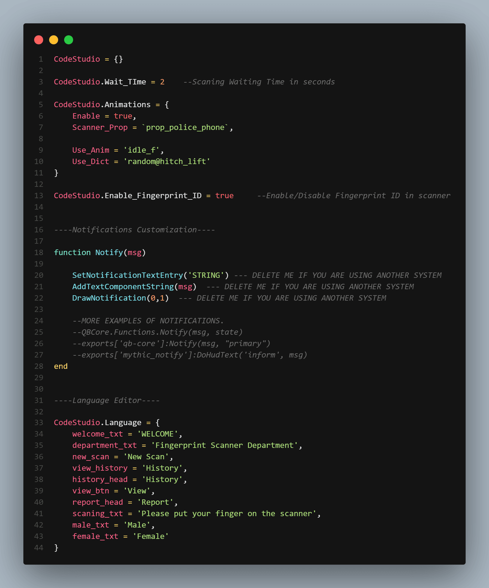 Fingerprint Scanner for FiveM - Legeekshop