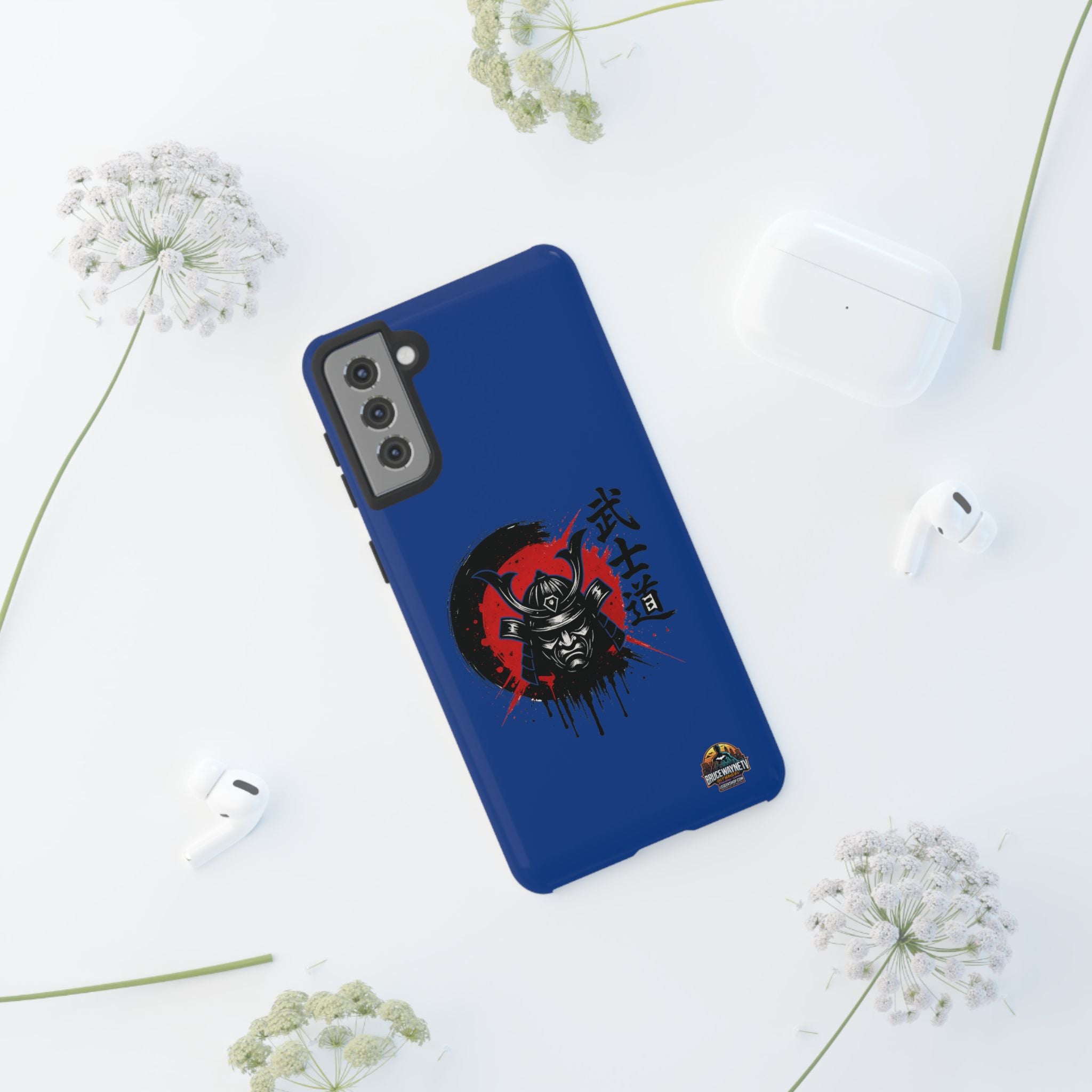 📱 samurai phone case Bleue foncé – coque renforcée Pixel & Galaxy 📱