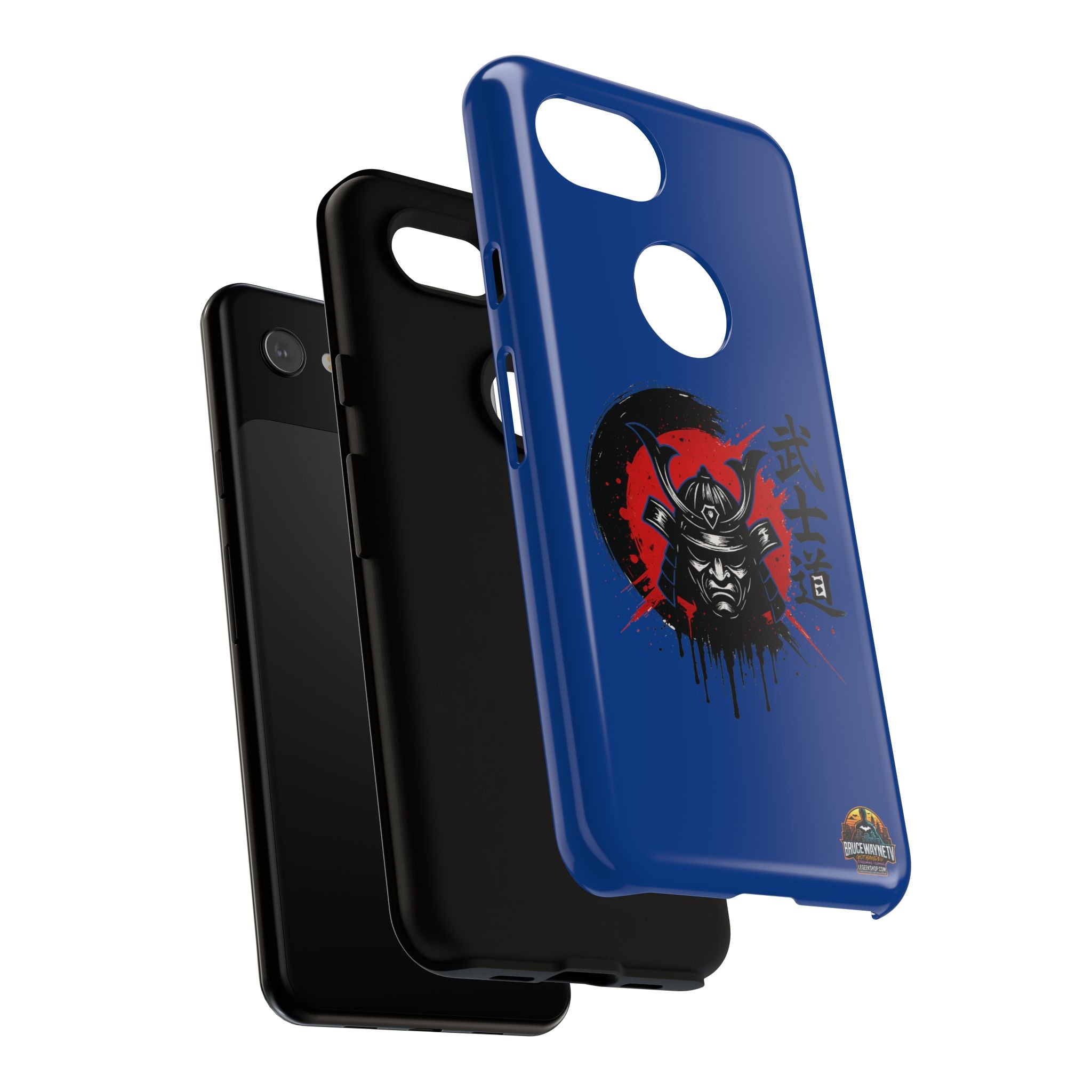 📱 samurai phone case Bleue foncé – coque renforcée Pixel & Galaxy 📱