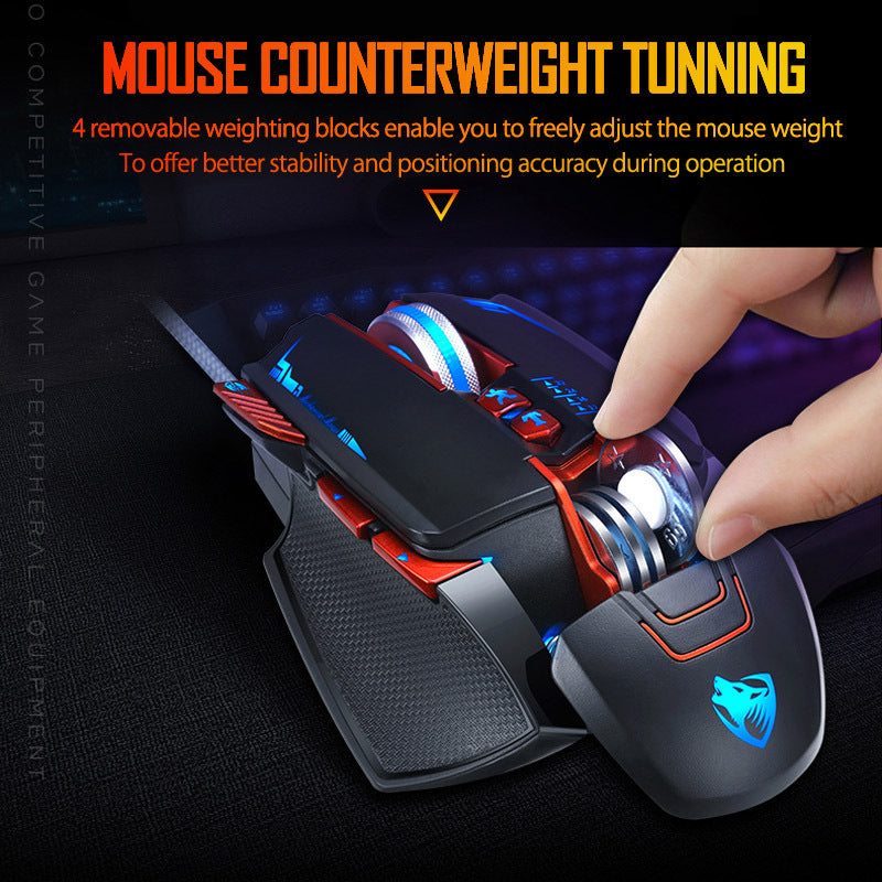 Souris Gaming Thunder Wolf V9 RGB DPI Réglable Pro