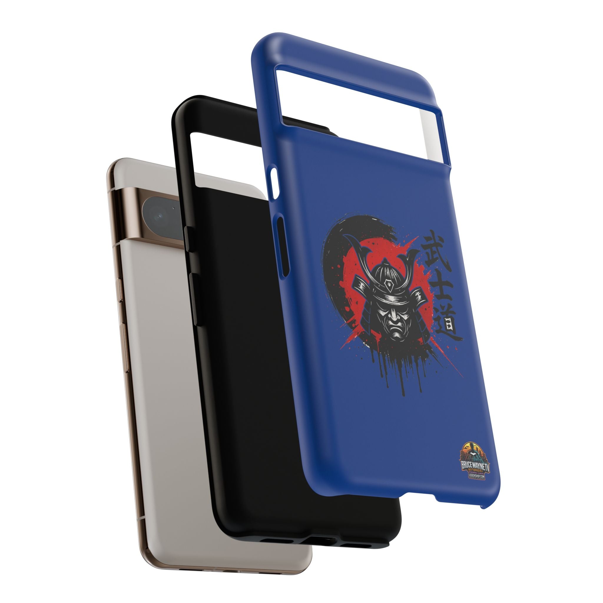 📱 samurai phone case Bleue foncé – coque renforcée Pixel & Galaxy 📱