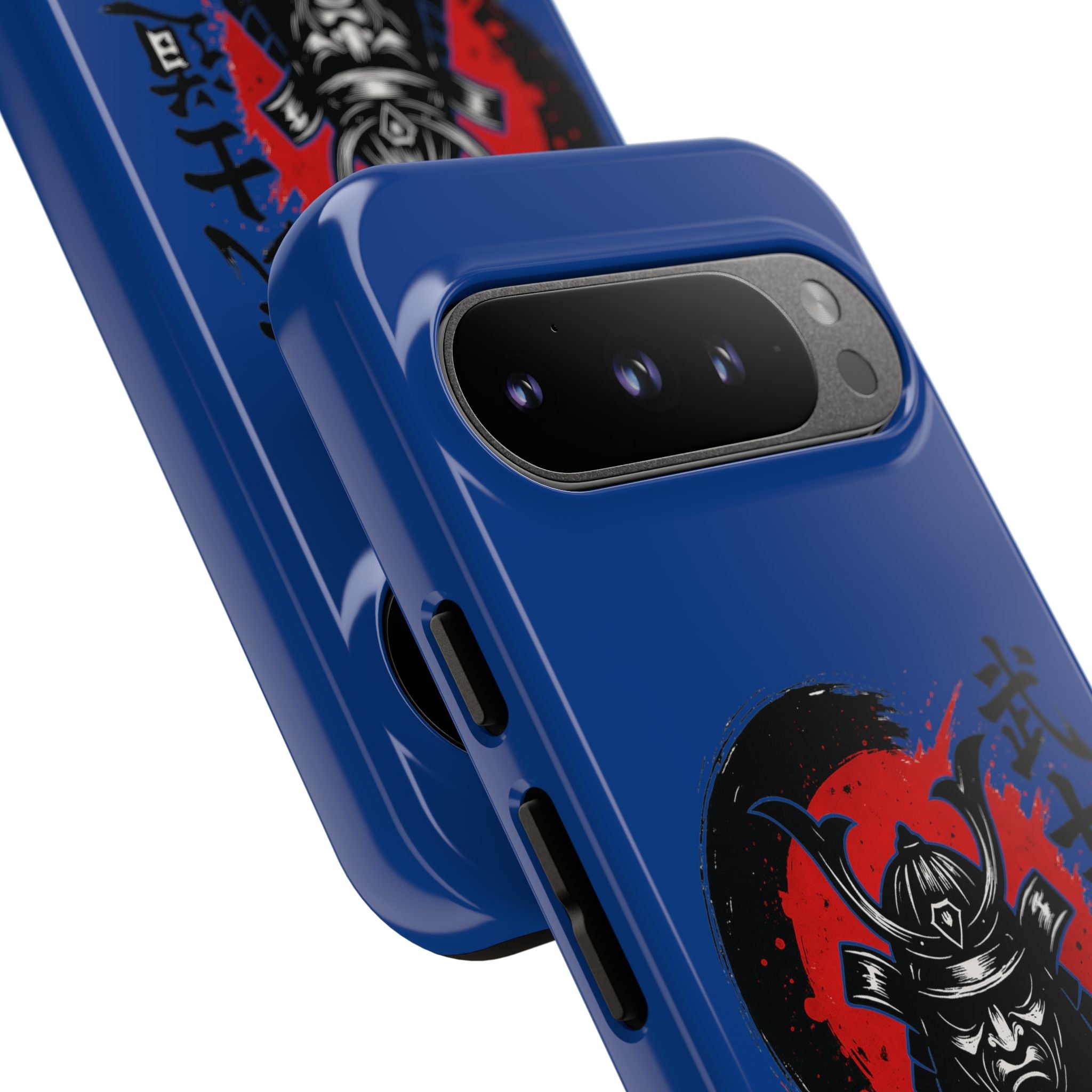📱 samurai phone case Bleue foncé – coque renforcée Pixel & Galaxy 📱