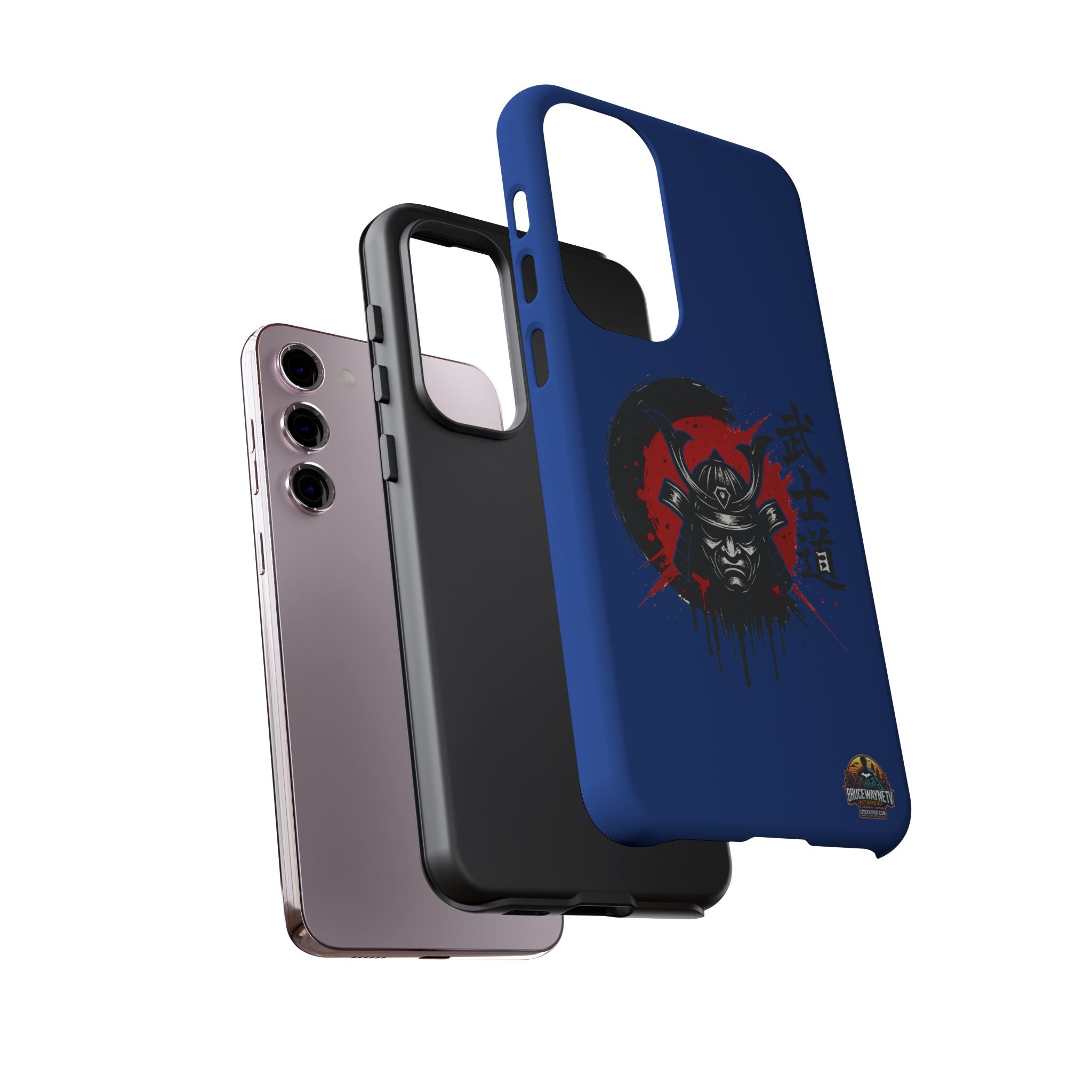 📱 samurai phone case Bleue foncé – coque renforcée Pixel & Galaxy 📱