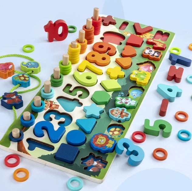 Puzzle 3D Alphabet Chiffres Bébé Éducatif Géométrique Coloré