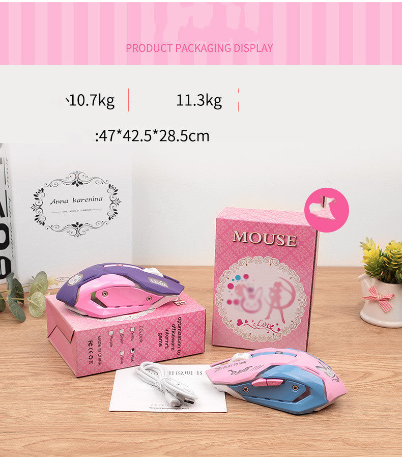 Souris Gaming Sans Fil Silencieuse 6 Boutons 2400 DPI