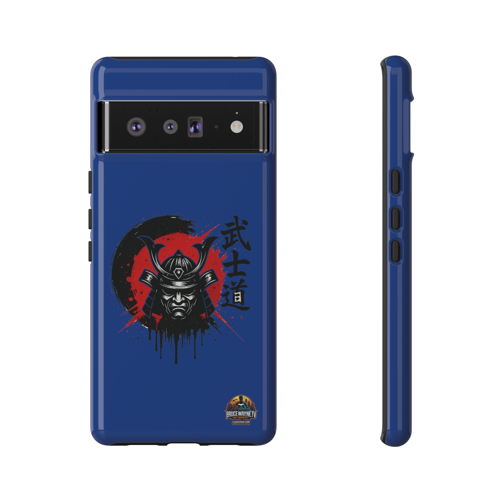 📱 samurai phone case Bleue foncé – coque renforcée Pixel & Galaxy 📱