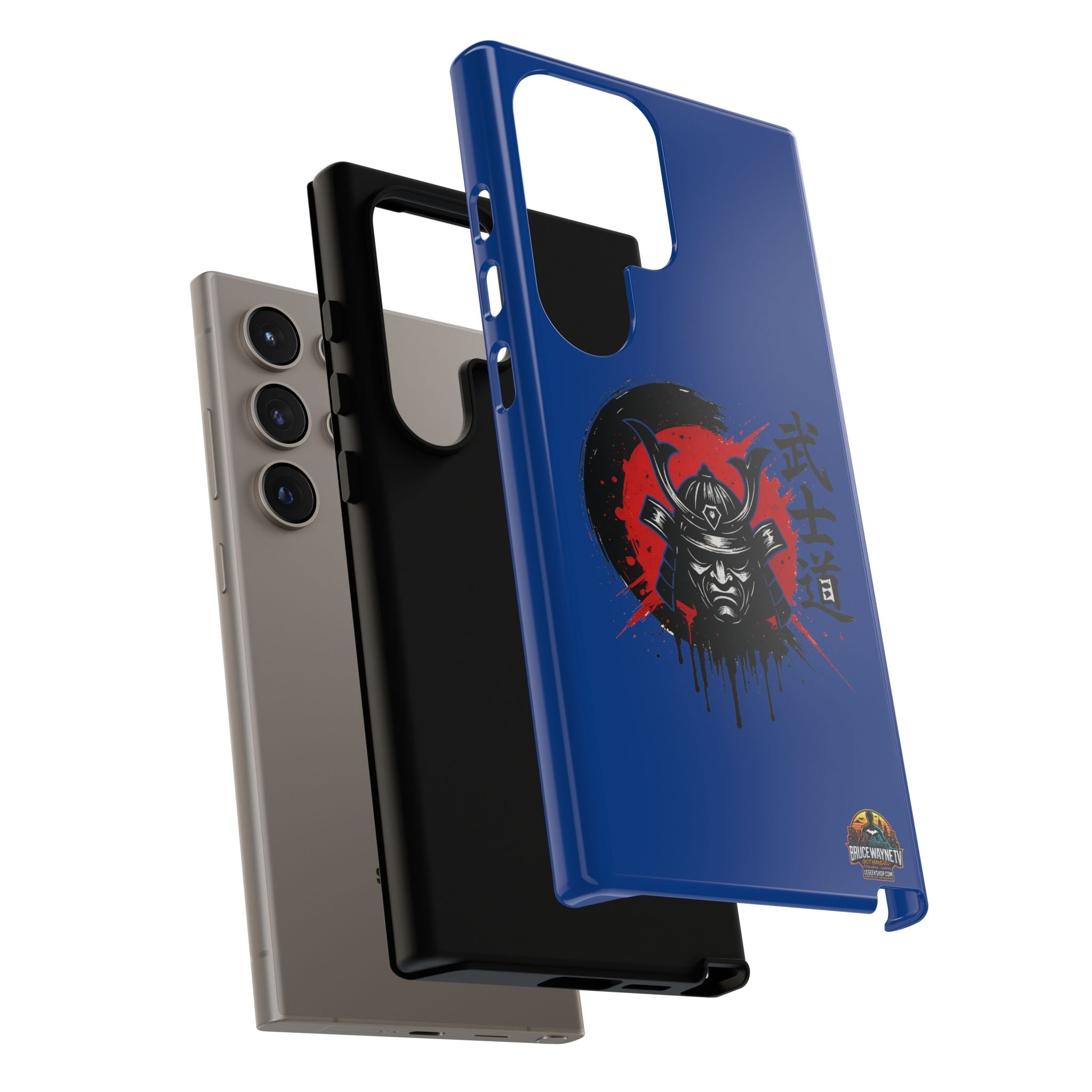 📱 samurai phone case Bleue foncé – coque renforcée Pixel & Galaxy 📱