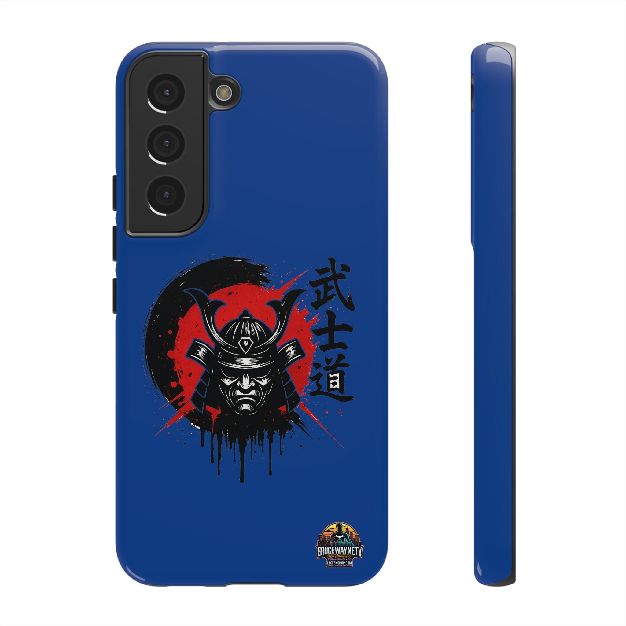 📱 samurai phone case Bleue foncé – coque renforcée Pixel & Galaxy 📱