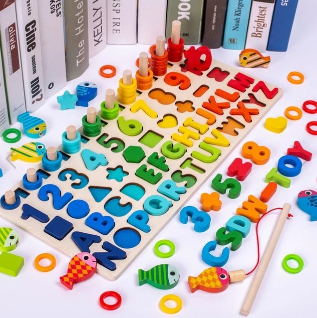 Puzzle 3D Alphabet Chiffres Bébé Éducatif Géométrique Coloré