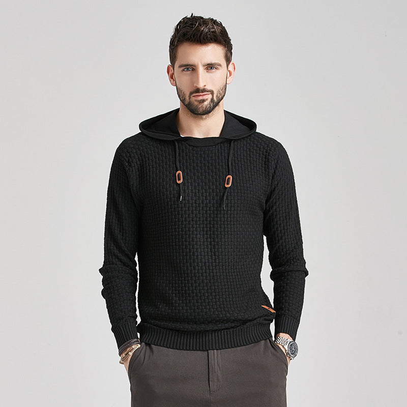 Sweat Capuche Homme Coton Motif Brocart Loose