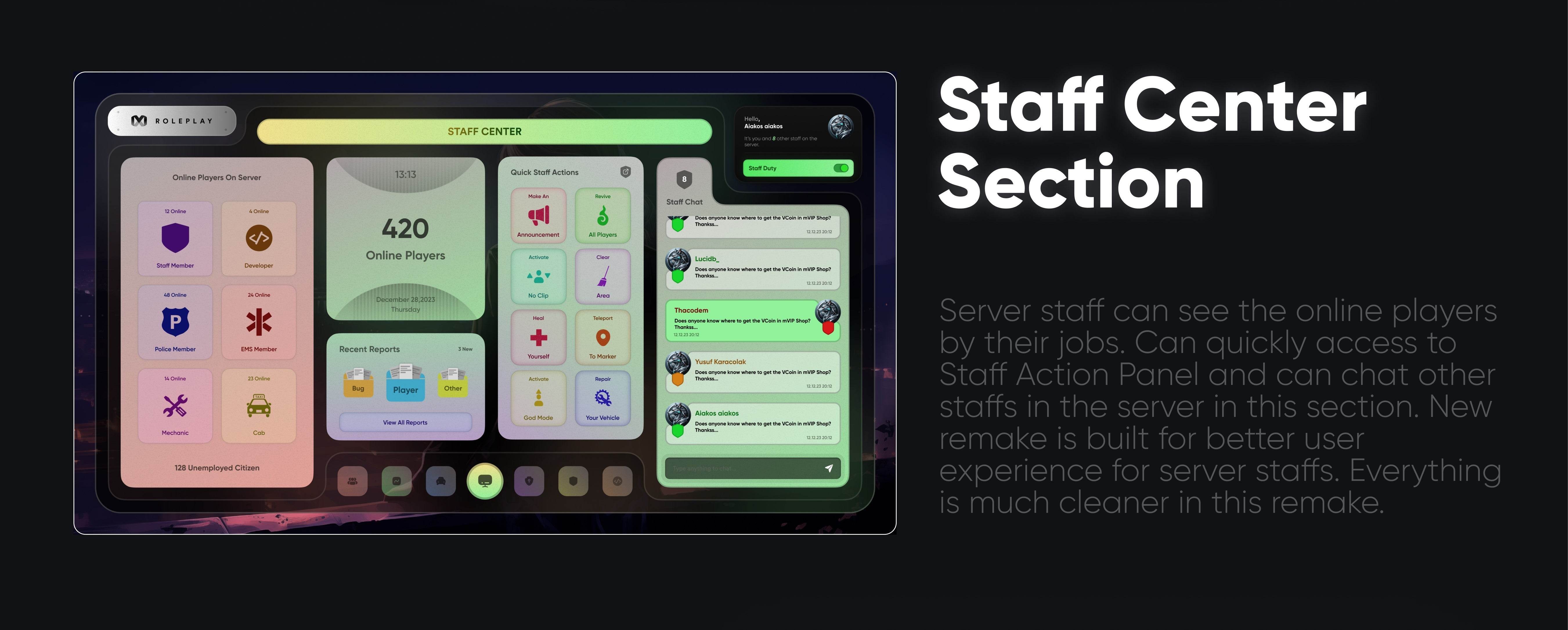 ⚙️ mStaff Remake Open Source – Script Panel Admin FiveM ⚙️ - Legeekshop