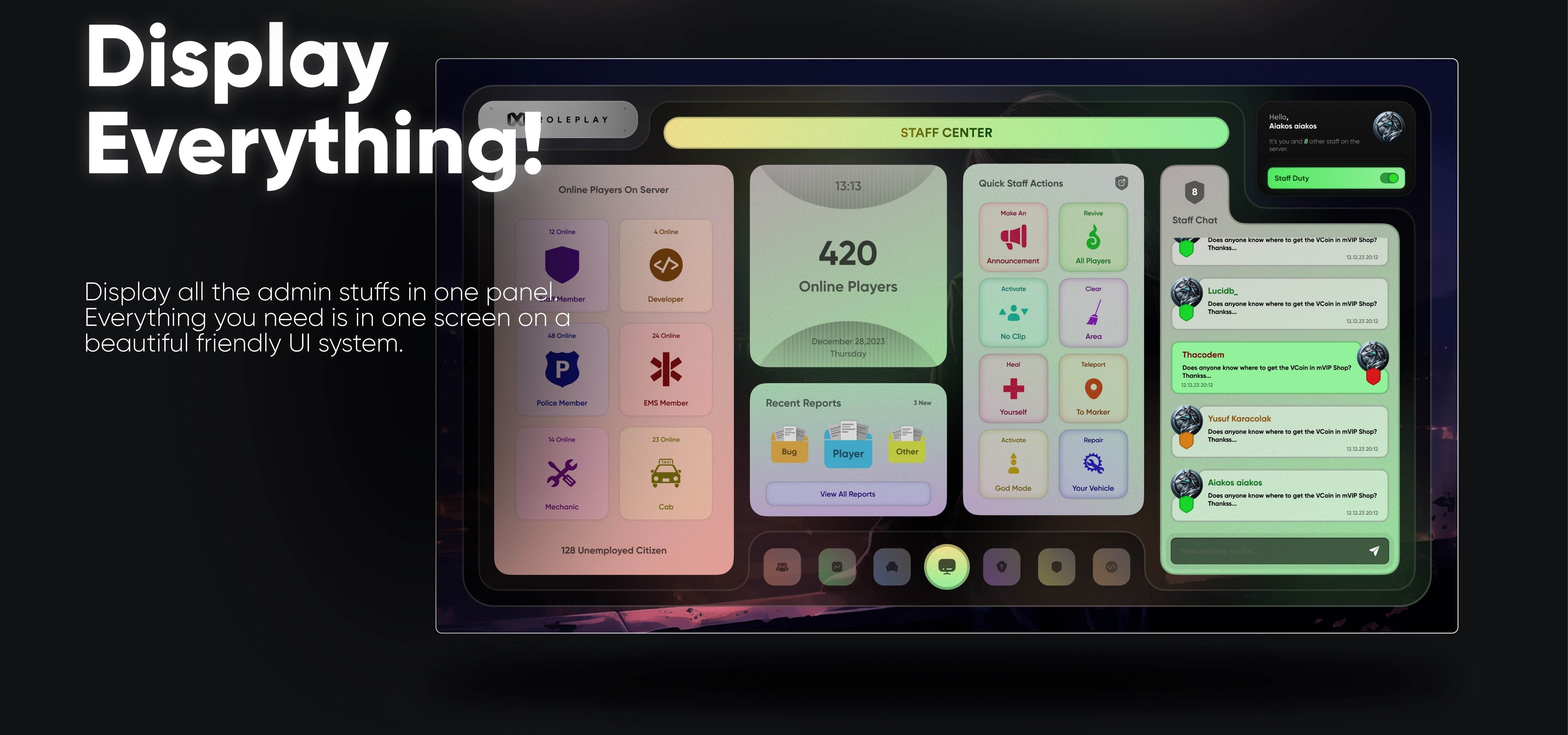 ⚙️ mStaff Remake Open Source – Script Panel Admin FiveM ⚙️ - Legeekshop
