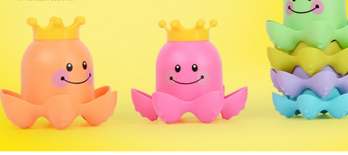 Jouet Bain Enfant Gobelets Empilables Pieuvre Mer
