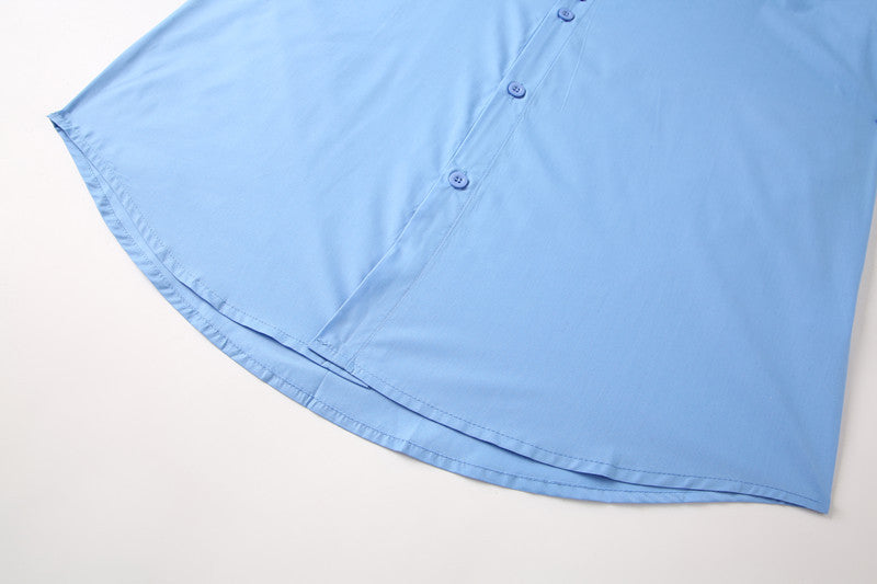 Chemise Homme Col Montant Ajustée Style Jeune