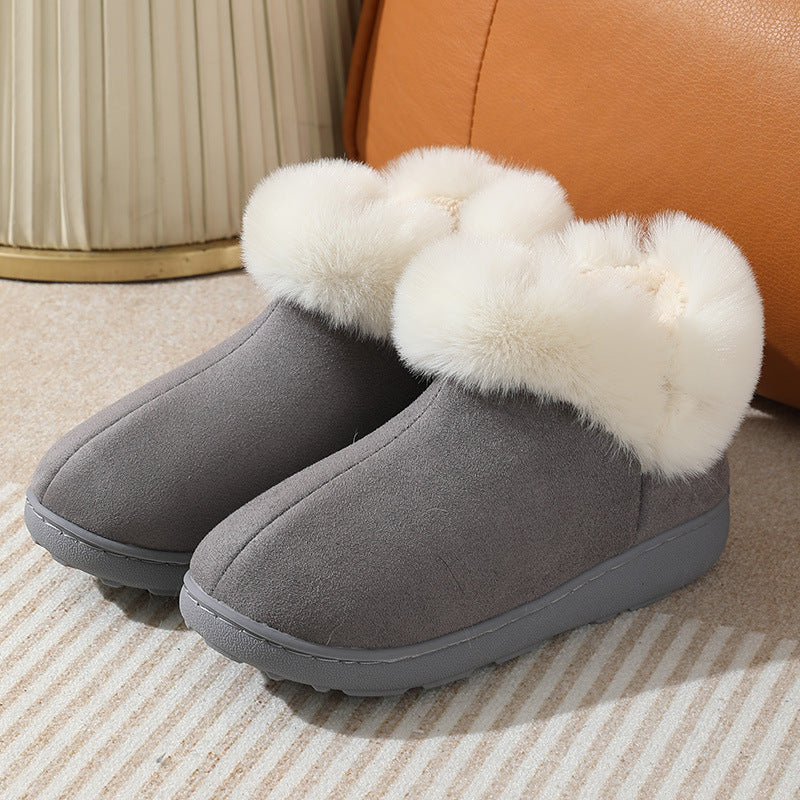 Chaussons Maison Hiver Plateforme Chauds Couple Velours