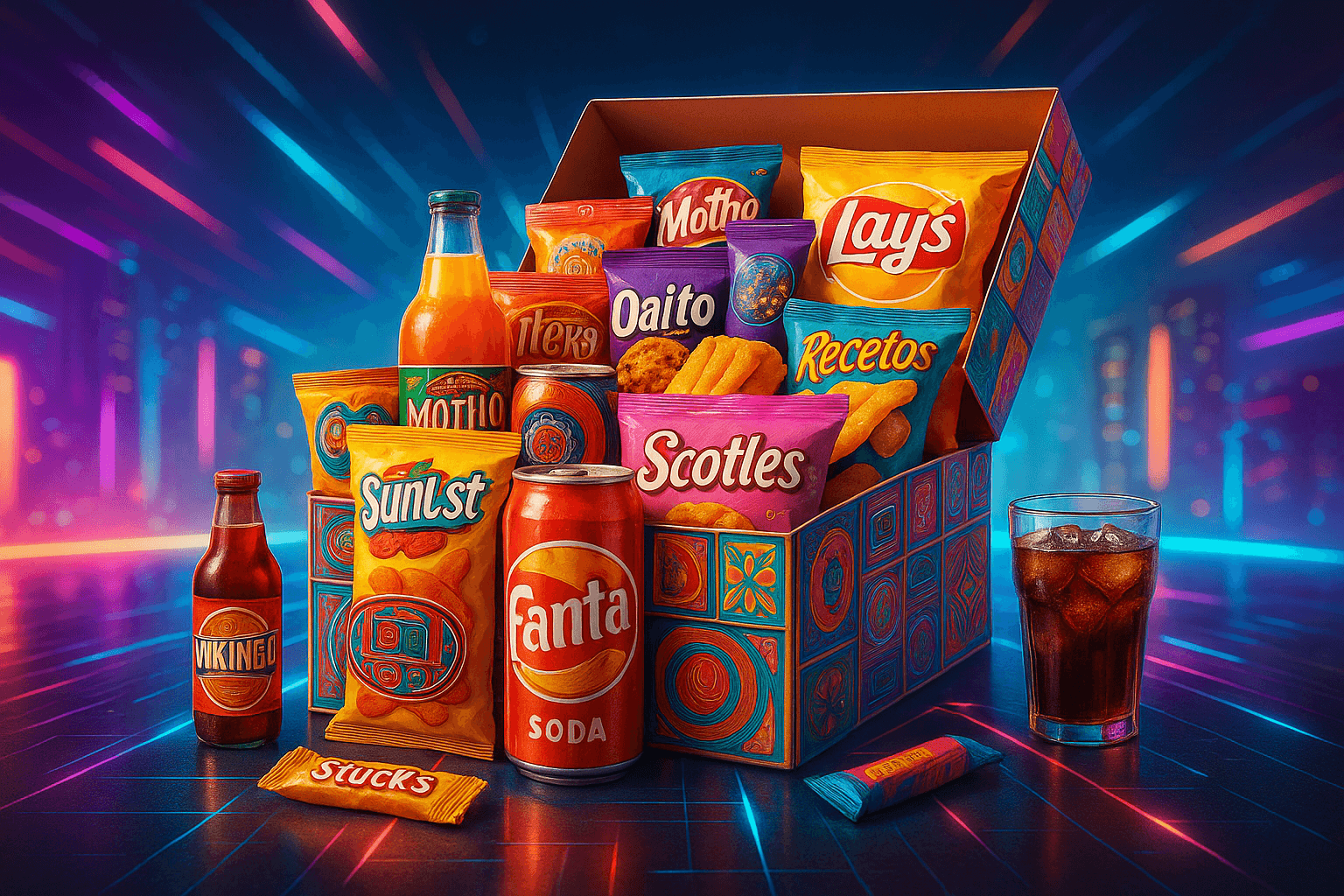 🌍 Snack Box Internationale – 20 Snacks : Sucré, Salé & Boissons - Legeekshop