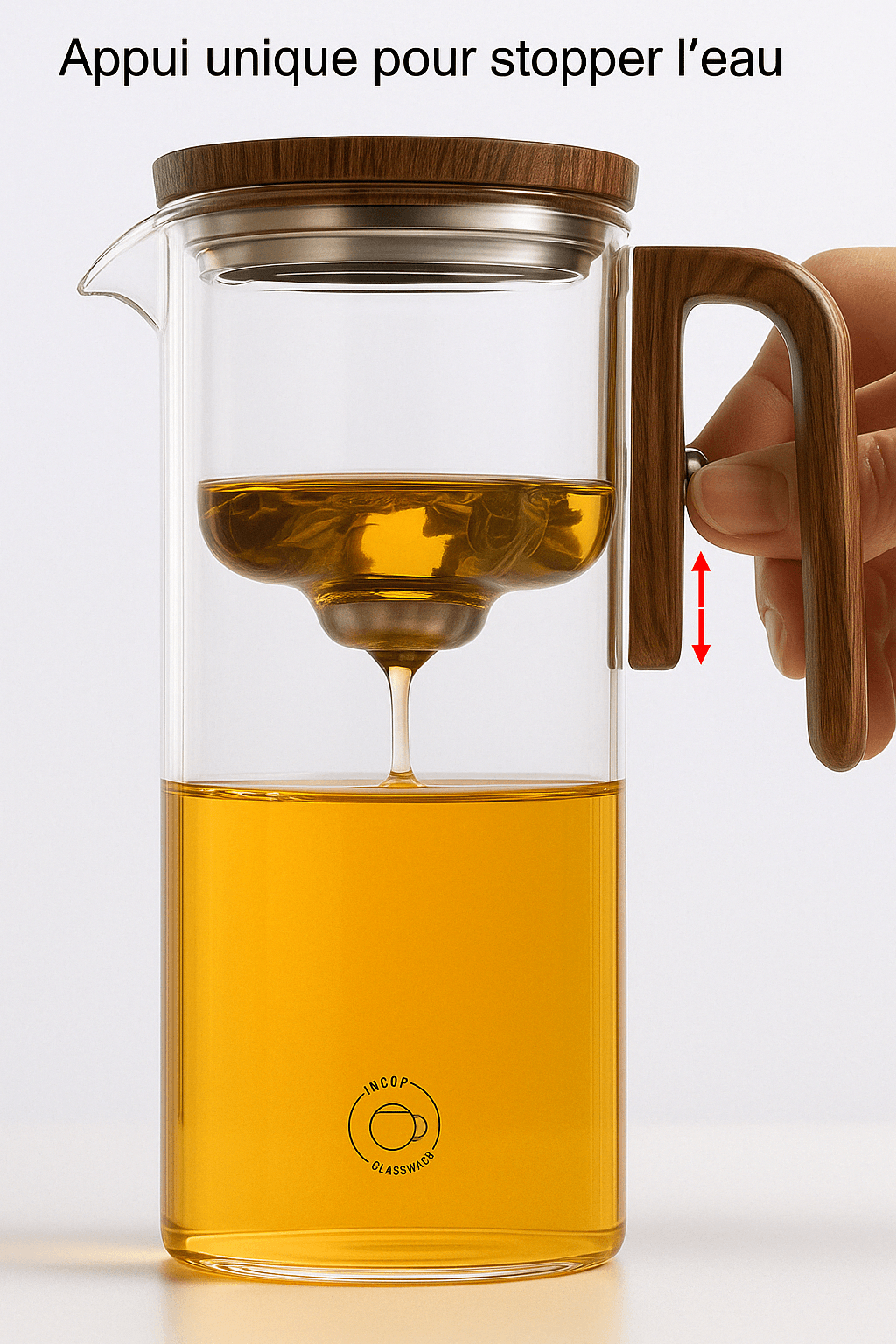 🍵 Théière en Verre avec Séparateur Intégré & Poignée en Bois – 520ML / 720ML - Legeekshop