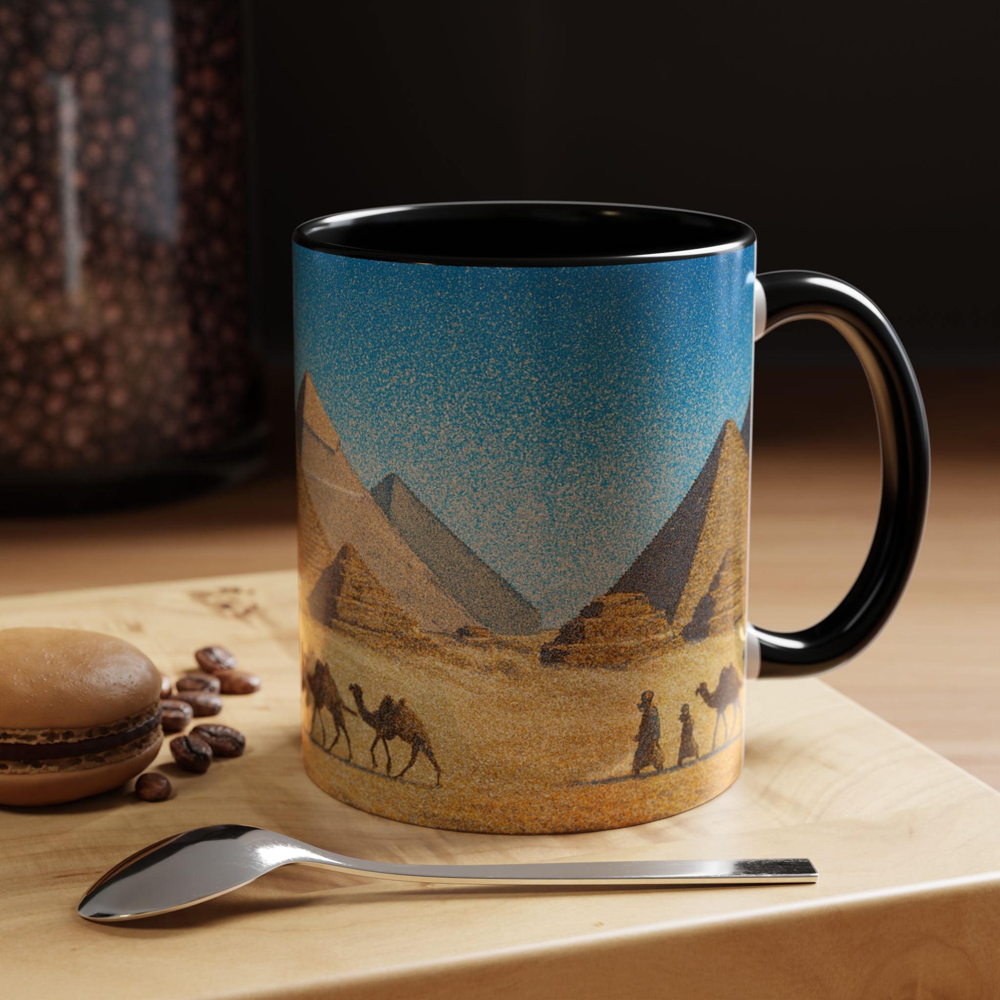 Egyptian Pyramids Camel Caravan Accent Coffee Mug