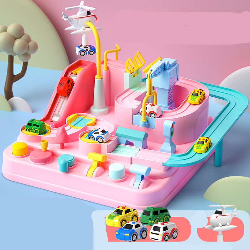 Circuit Voitures Parking Rails Aventure Jouet Enfant Piste