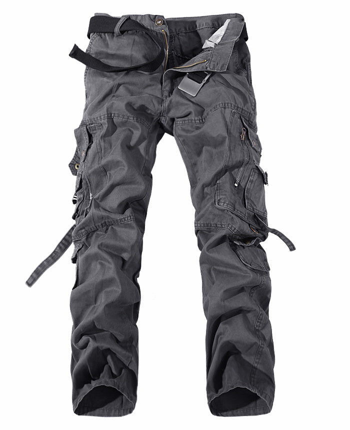 👖 Pantalon Cargo Homme Multi-Poches Coton Lavé Style Militaire 👖