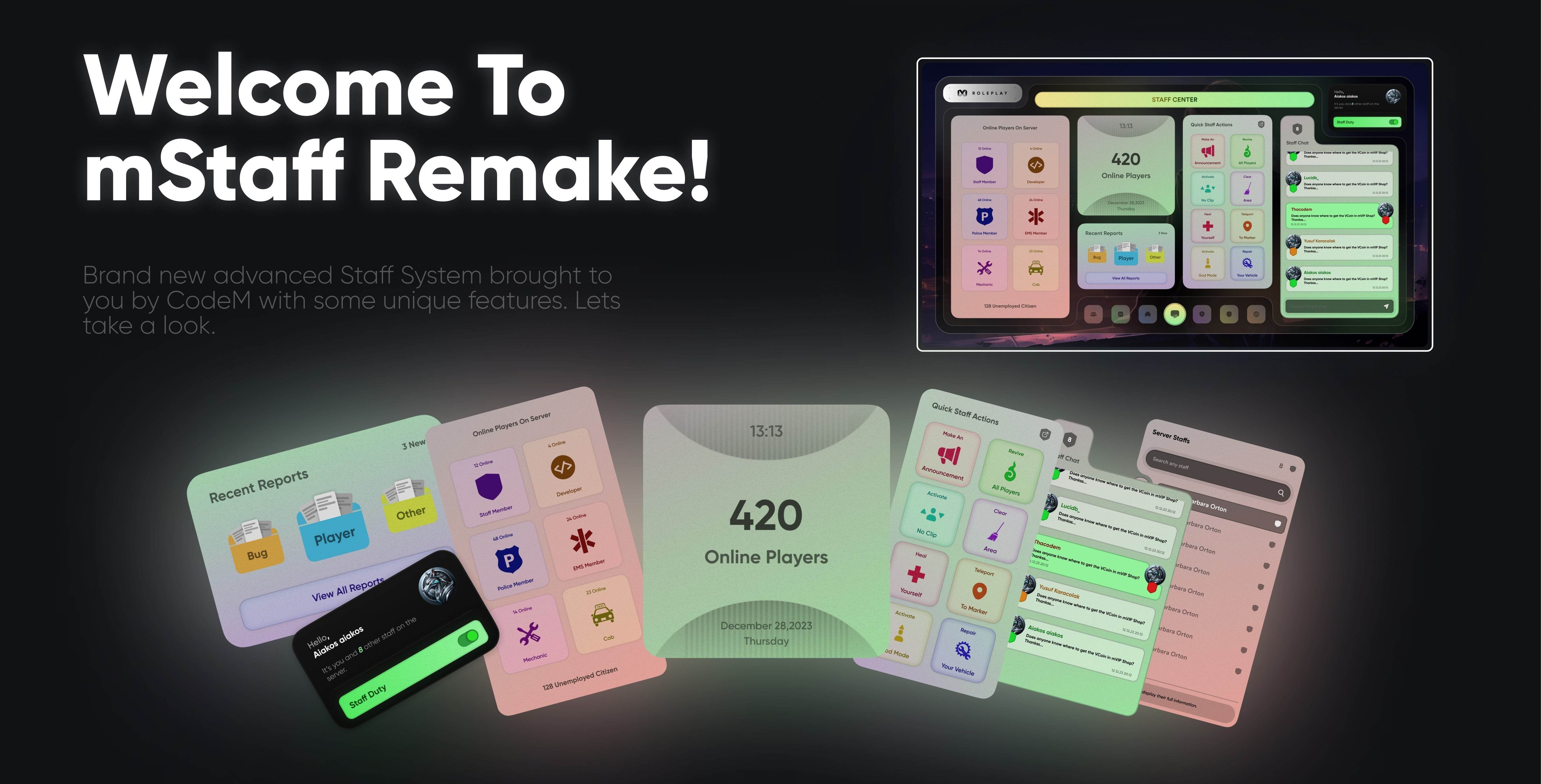 ⚙️ mStaff Remake Open Source – Script Panel Admin FiveM ⚙️ - Legeekshop