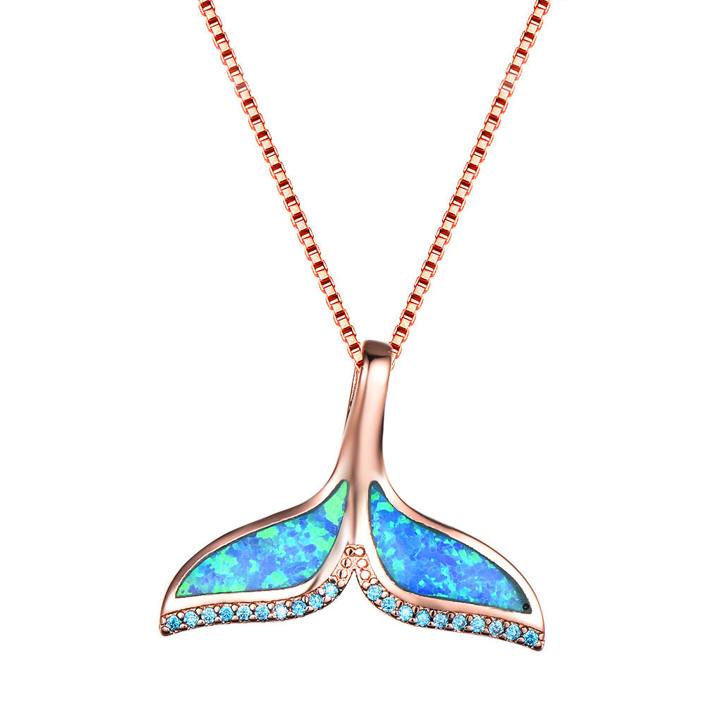 Collier Femme Pendentif Queue Poisson Cuivre Vintage