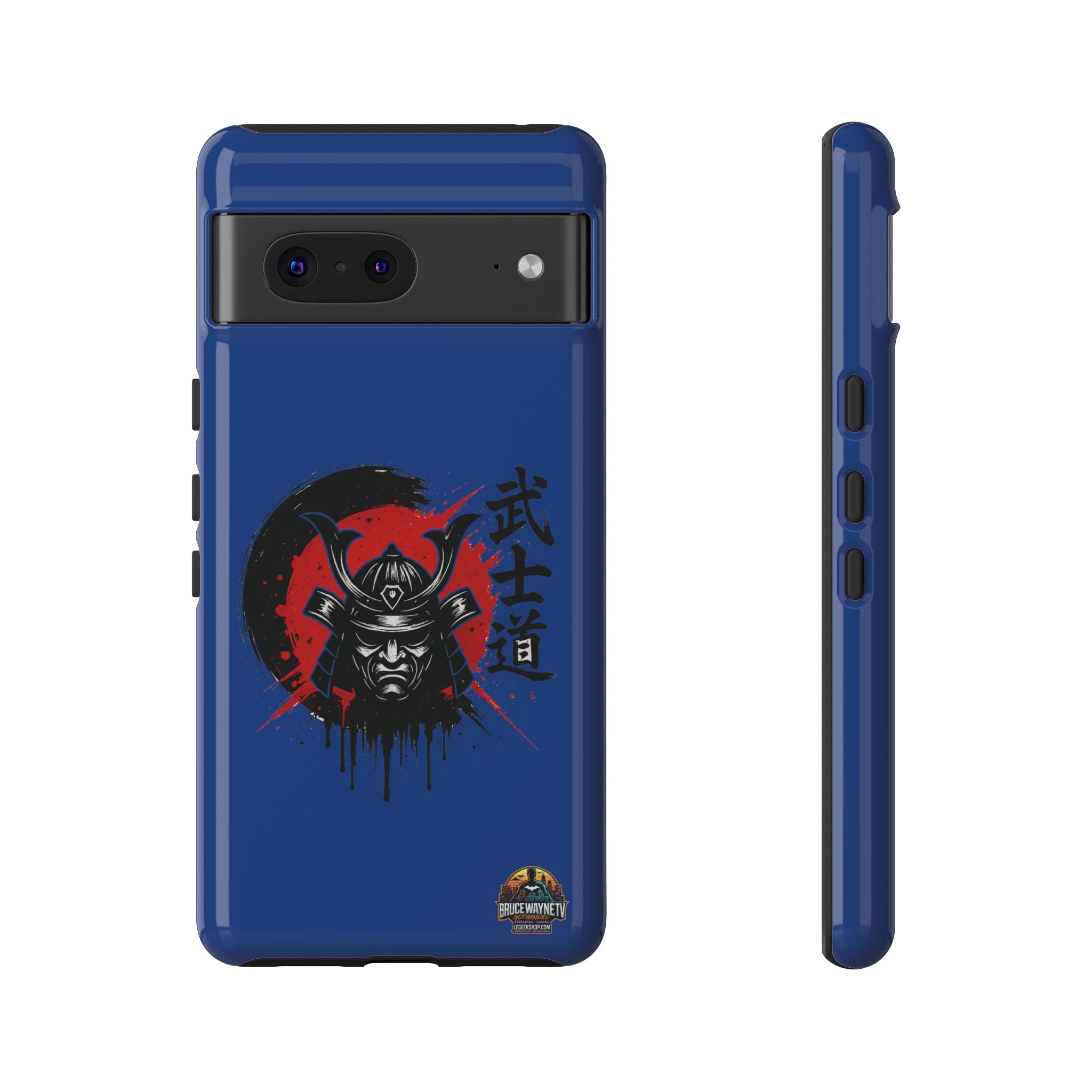 📱 samurai phone case Bleue foncé – coque renforcée Pixel & Galaxy 📱