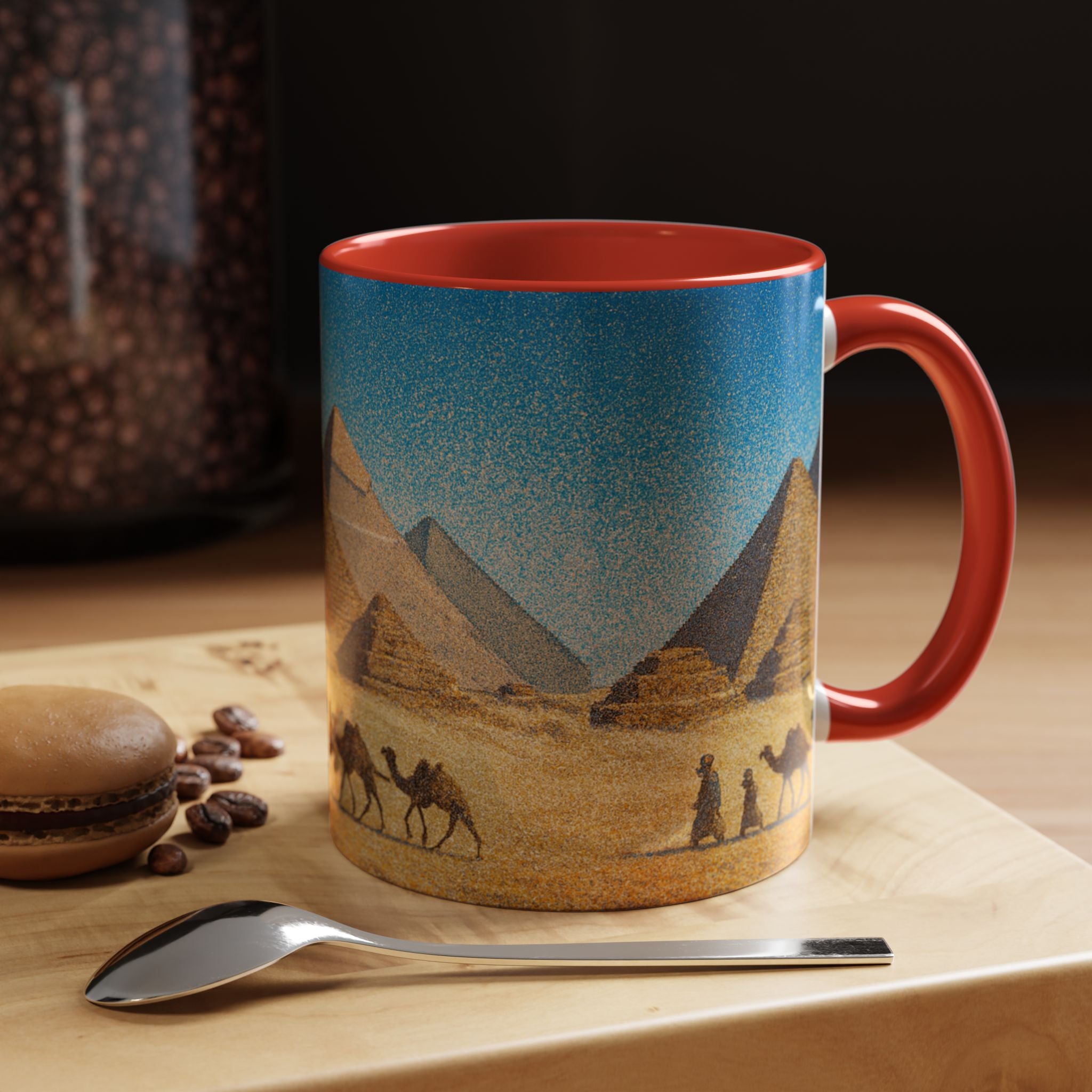 Egyptian Pyramids Camel Caravan Accent Coffee Mug