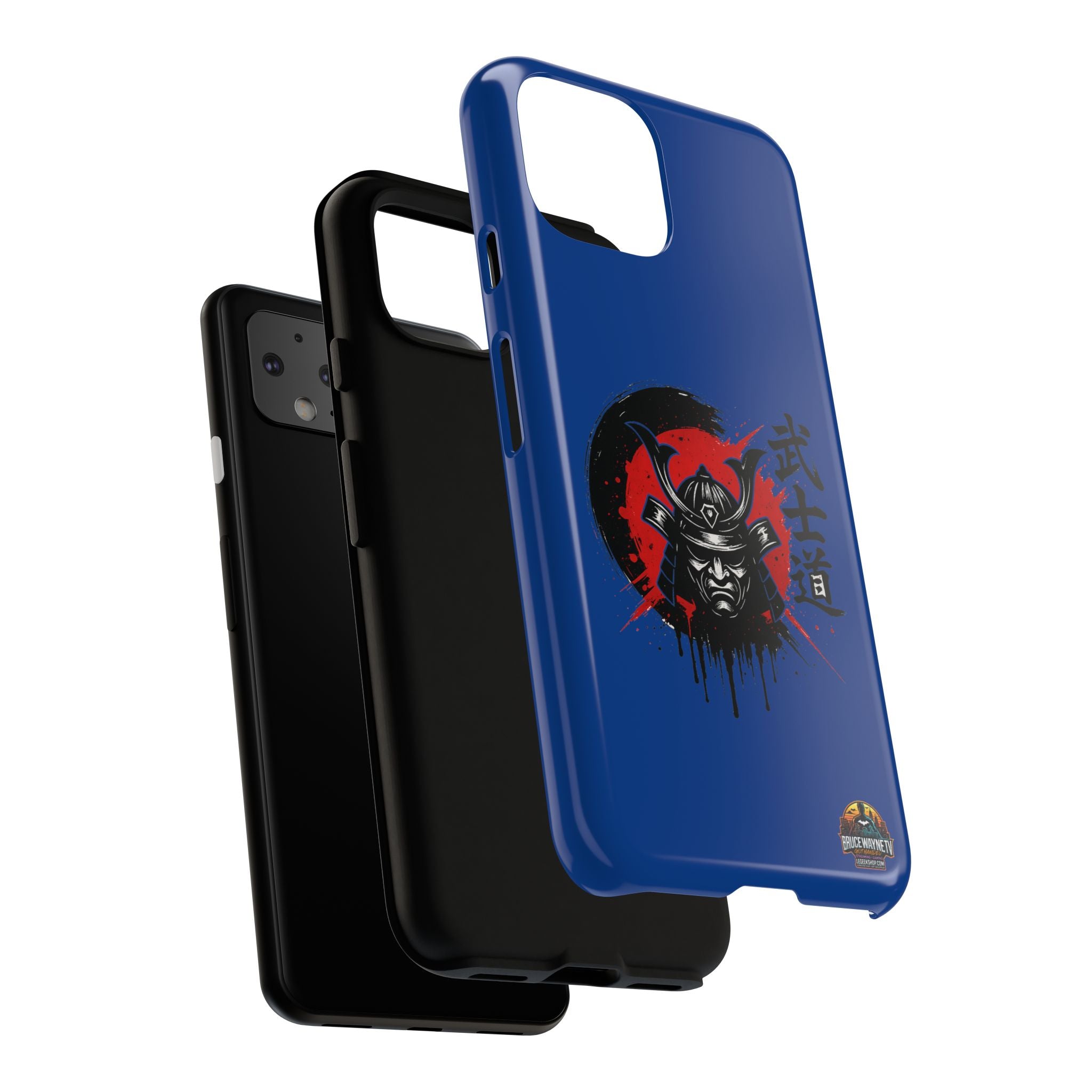 📱 samurai phone case Bleue foncé – coque renforcée Pixel & Galaxy 📱