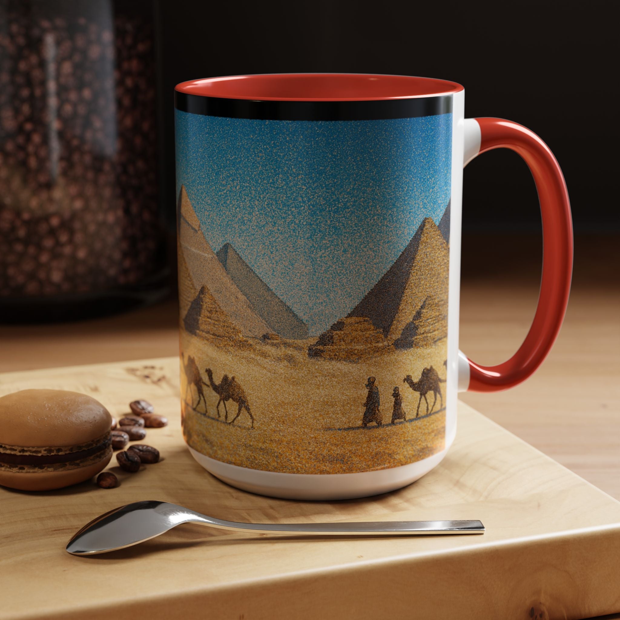 Egyptian Pyramids Camel Caravan Accent Coffee Mug