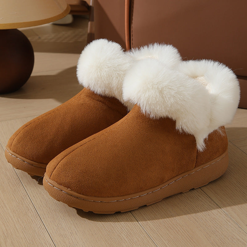 Chaussons Maison Hiver Plateforme Chauds Couple Velours