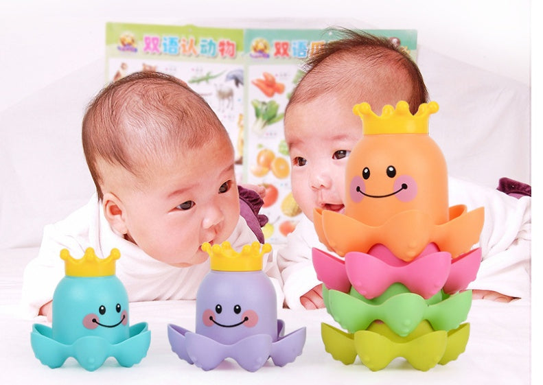 Jouet Bain Enfant Gobelets Empilables Pieuvre Mer