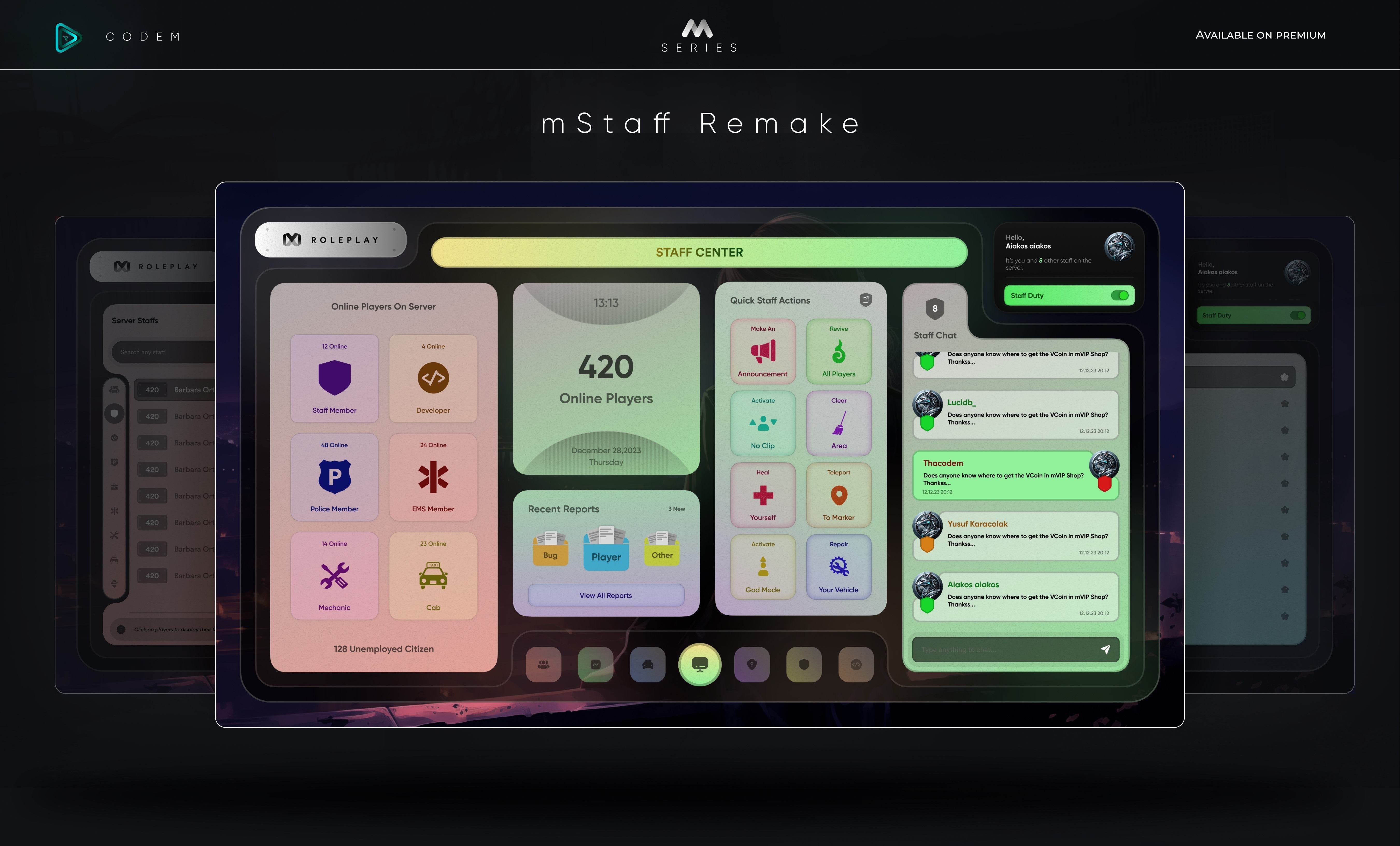 ⚙️ mStaff Remake Open Source – Script Panel Admin FiveM ⚙️ - Legeekshop