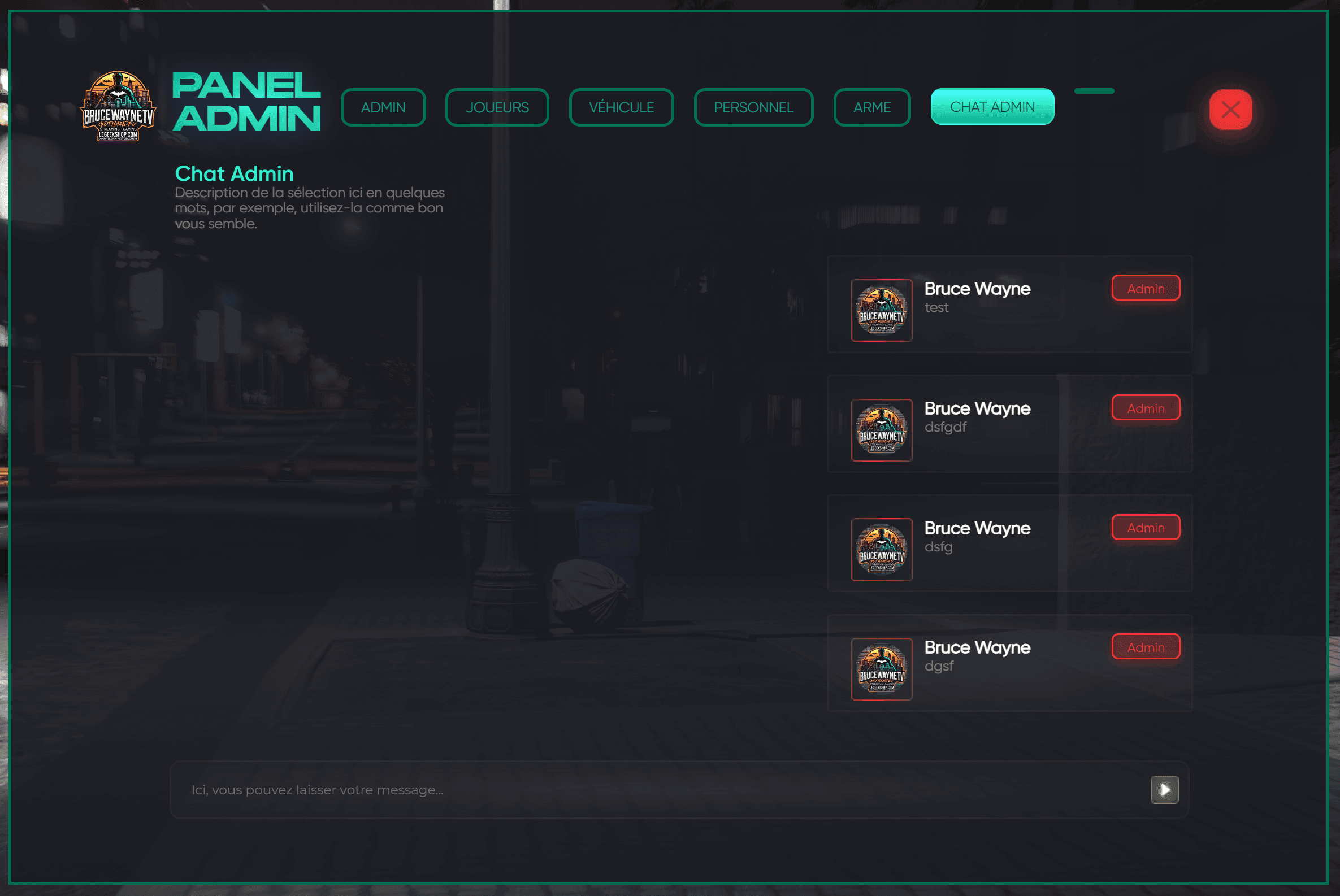 🛠 GothamDev - No Pixel 4.0 Inspired Admin Panel – QB & ESX Roleplay 🎮 - Legeekshop