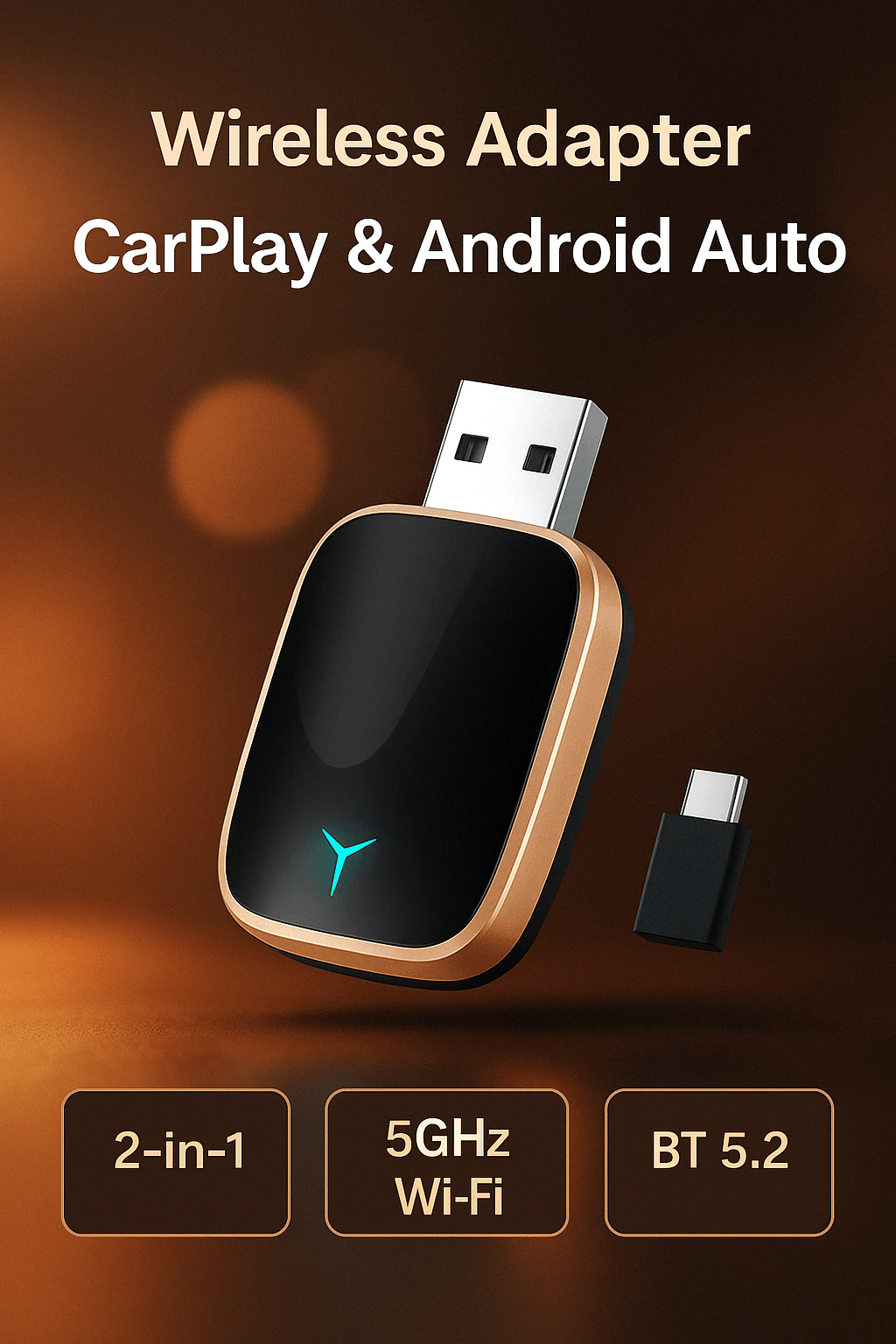 🚗 Adaptateur Auto CarPlay & Android Auto Sans Fil | Plug & Play 🔄 - Legeekshop