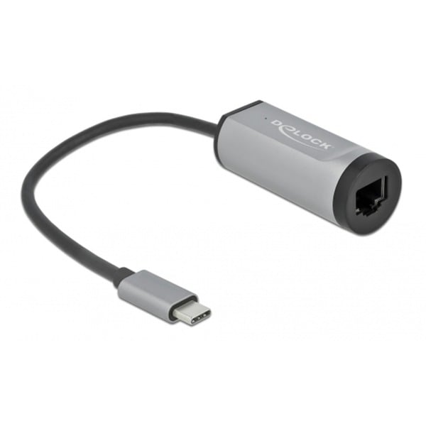 DeLOCK USB 3.2 Gen 1 Adapter, USB-C Stecker > RJ-45 Buchse + USB-C Buchse - DeLOCK