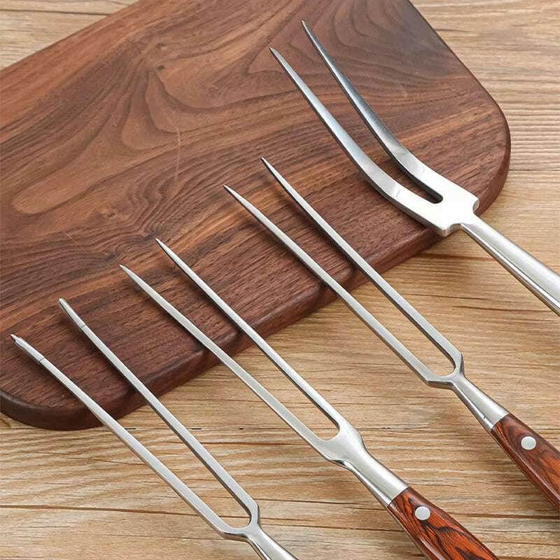 🔥 Set de Fourchettes à Barbecue – Acier Inoxydable & Bois – Accessoires de Grill - Legeekshop