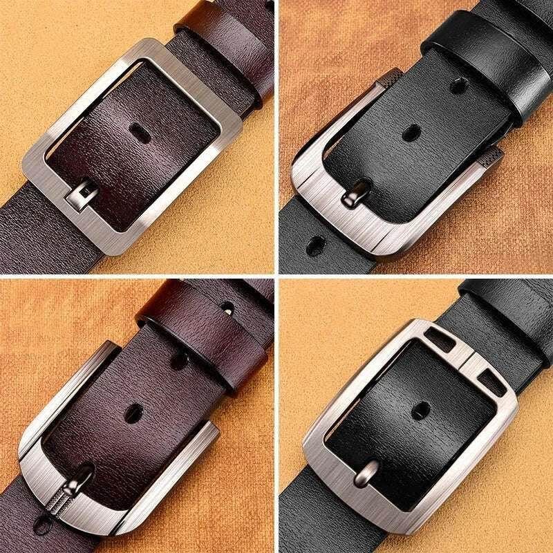 Ceinture en Cuir Véritable avec Boucle pour Homme, Accessoire de Styliste de Qualité Supérieure | Wayne Outfitters - Legeekshop