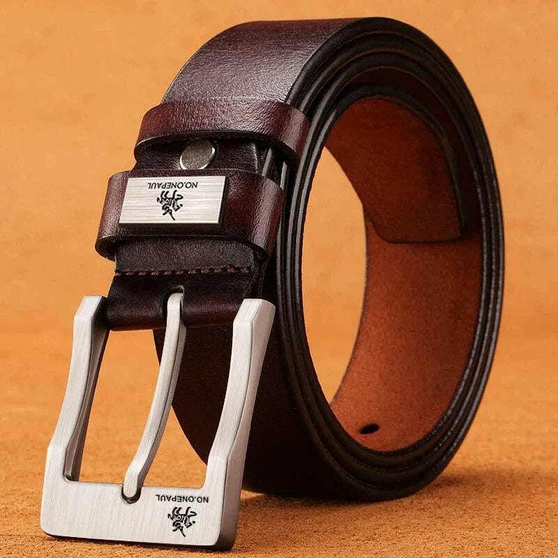 Ceinture en Cuir Véritable avec Boucle pour Homme, Accessoire de Styliste de Qualité Supérieure | Wayne Outfitters - Legeekshop