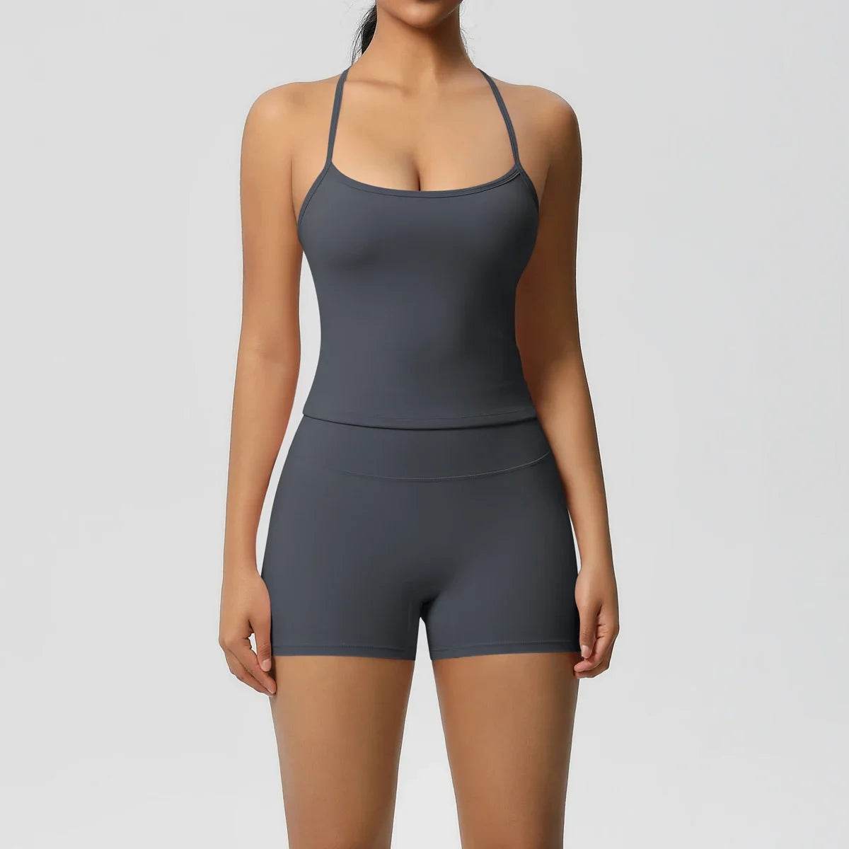 🧘♀️ Ensemble 2 pièces sport femme – brassière push-up & short taille haute - Legeekshop