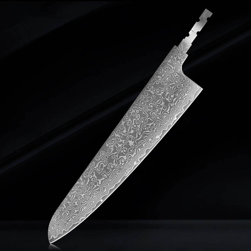 🗡️ TURWHO - Lame Japonaise Forgée Main en Acier Damascus 67 Couches (Sans Manche) - Legeekshop