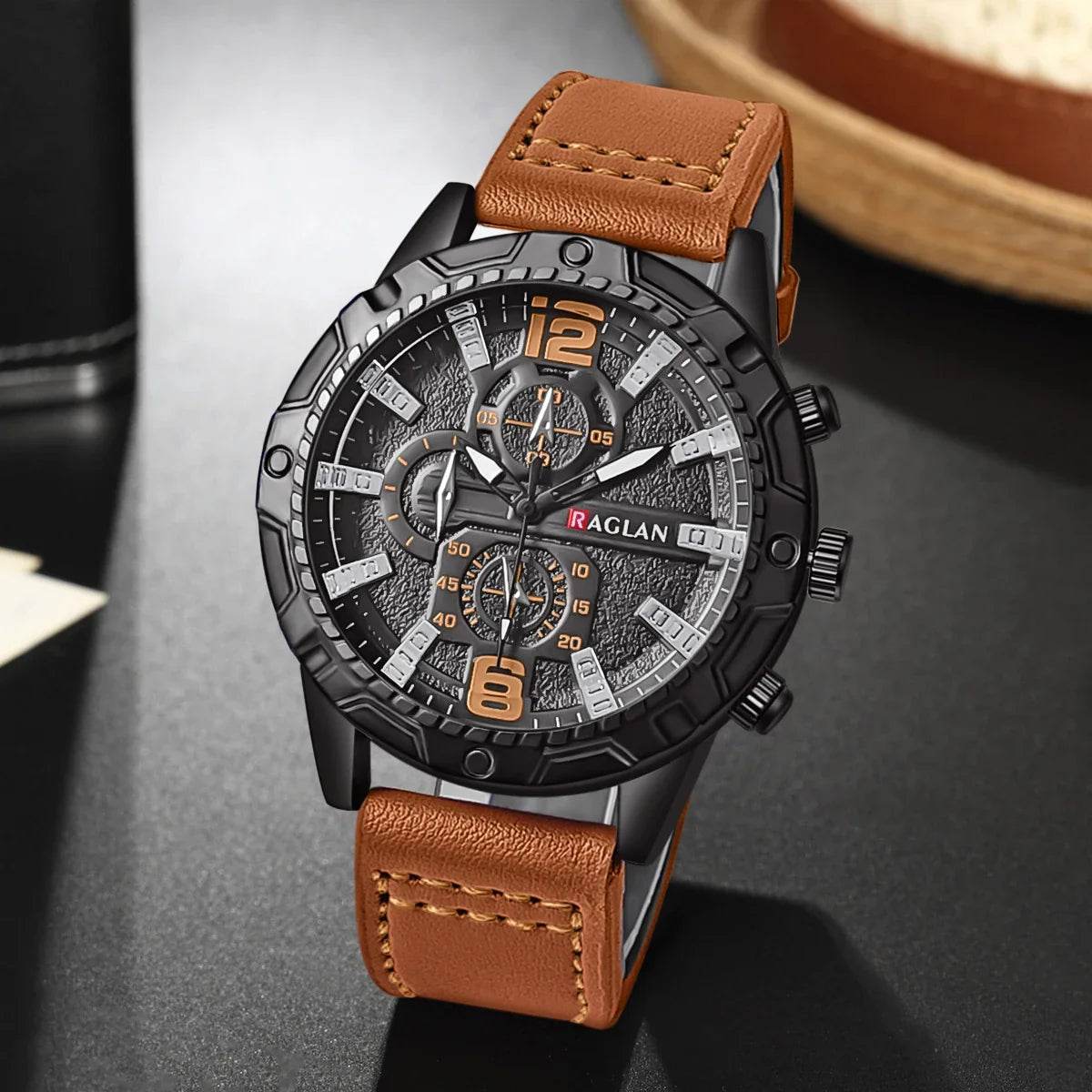 Montre-bracelet en cuir pour homme, marque supérieure, mode, horloge, cadeau | Wayne Outfitters - Legeekshop