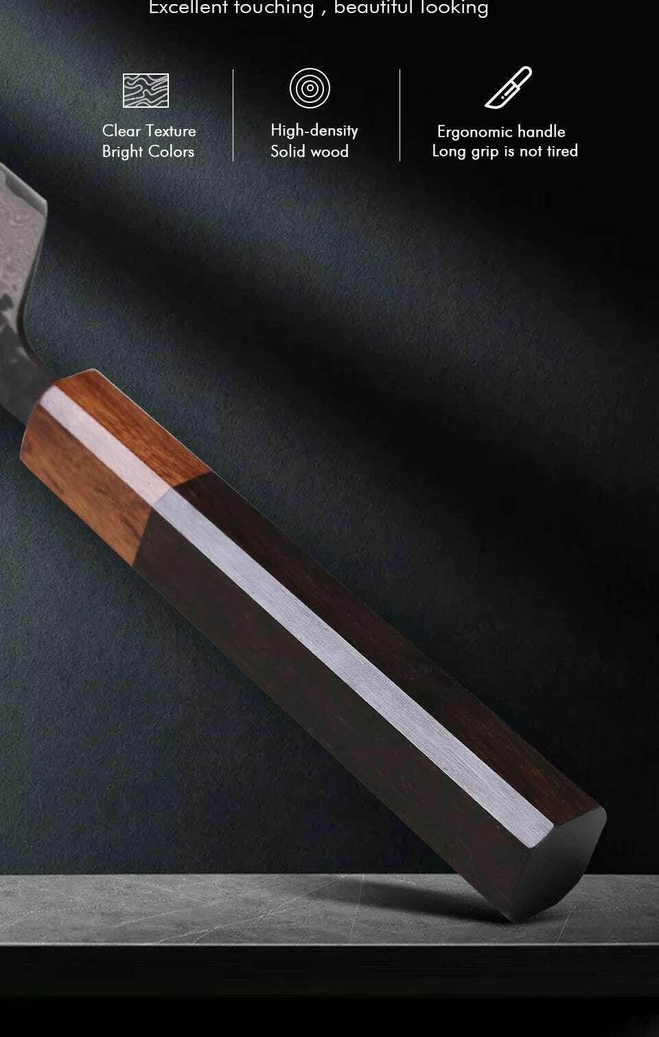 🔪 Couteau Kiritsuke Japonais Forgé à la Main – Acier Damas VG10 (8.2") - Legeekshop