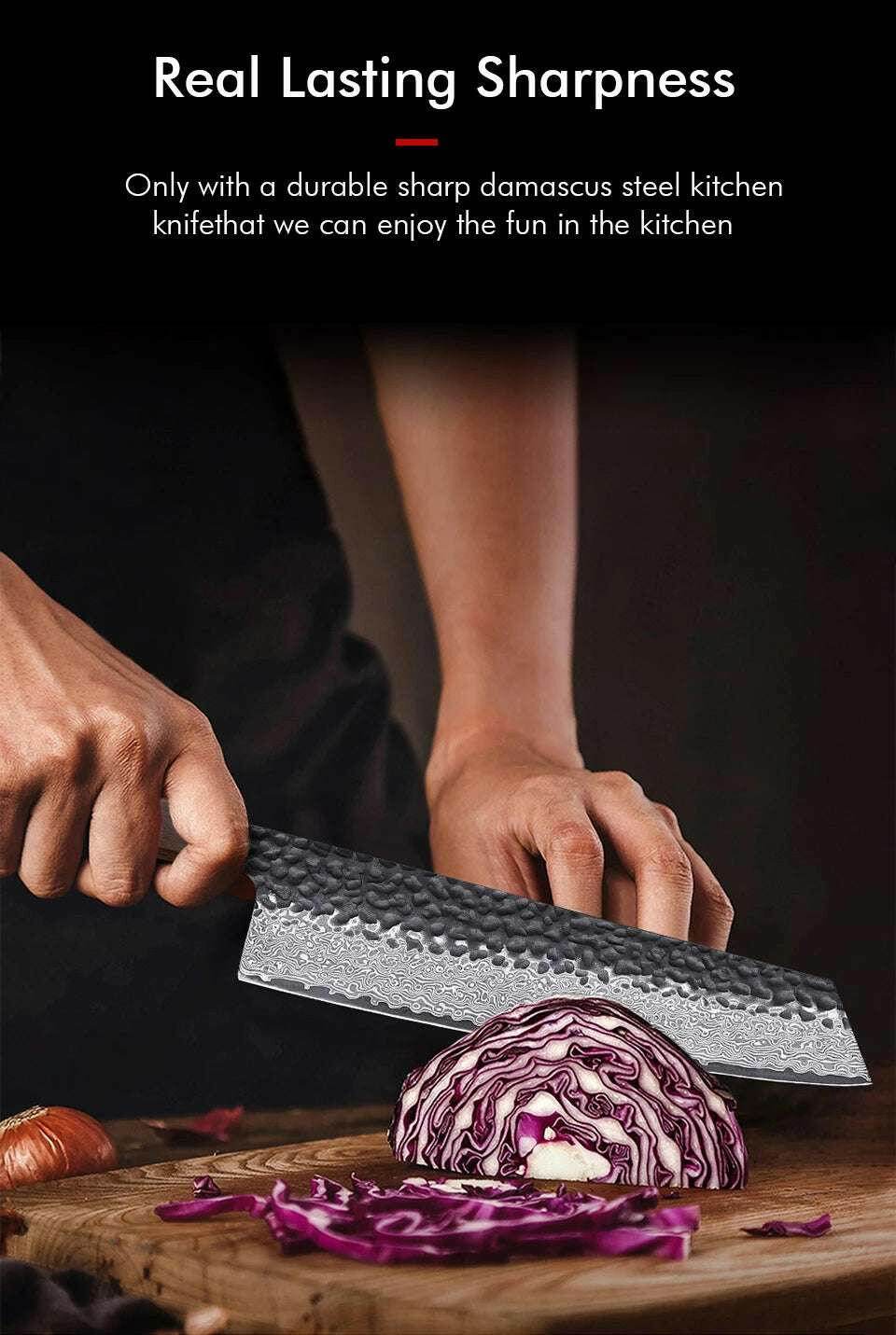 🔪 Couteau Kiritsuke Japonais Forgé à la Main – Acier Damas VG10 (8.2") - Legeekshop