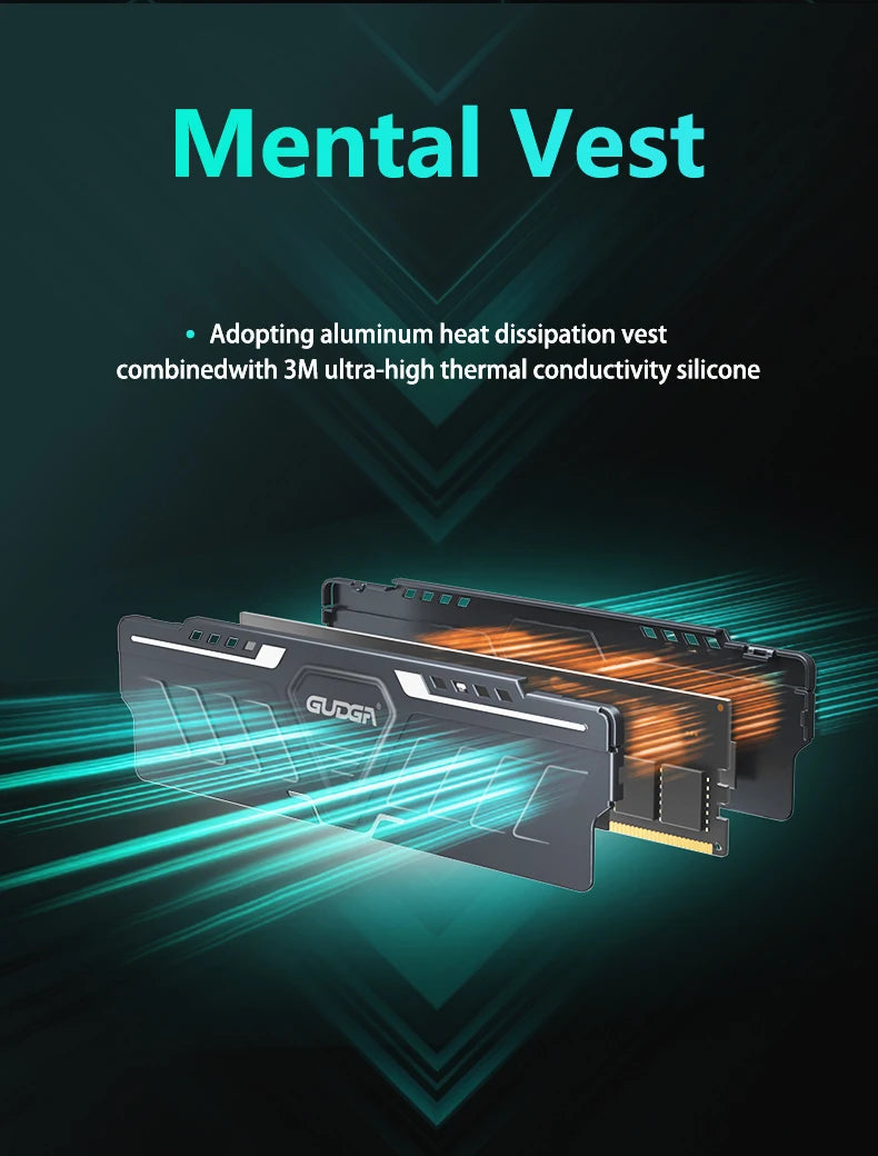 Mémoire RAM DDR5 GUDGA 8GB 16GB 32GB 4800-6800MHz Gaming Desktop XMP 3.0