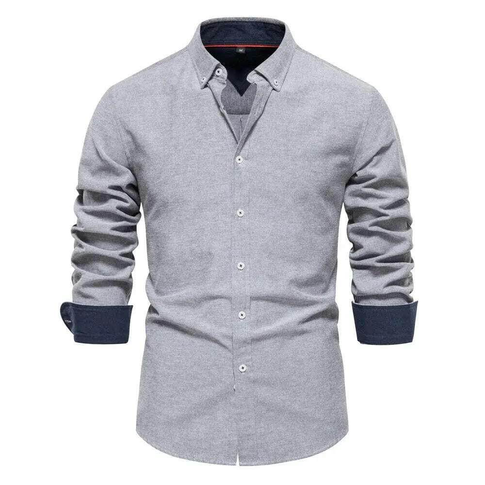 👔 Chemise Homme AIOPESON – Élégance Oxford Printemps-Automne - Legeekshop