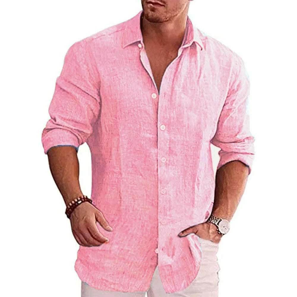 đ Chemise Homme Coton & Lin â Grande Taille DĂ©contractĂ©e | Printemps / Automne - Legeekshop