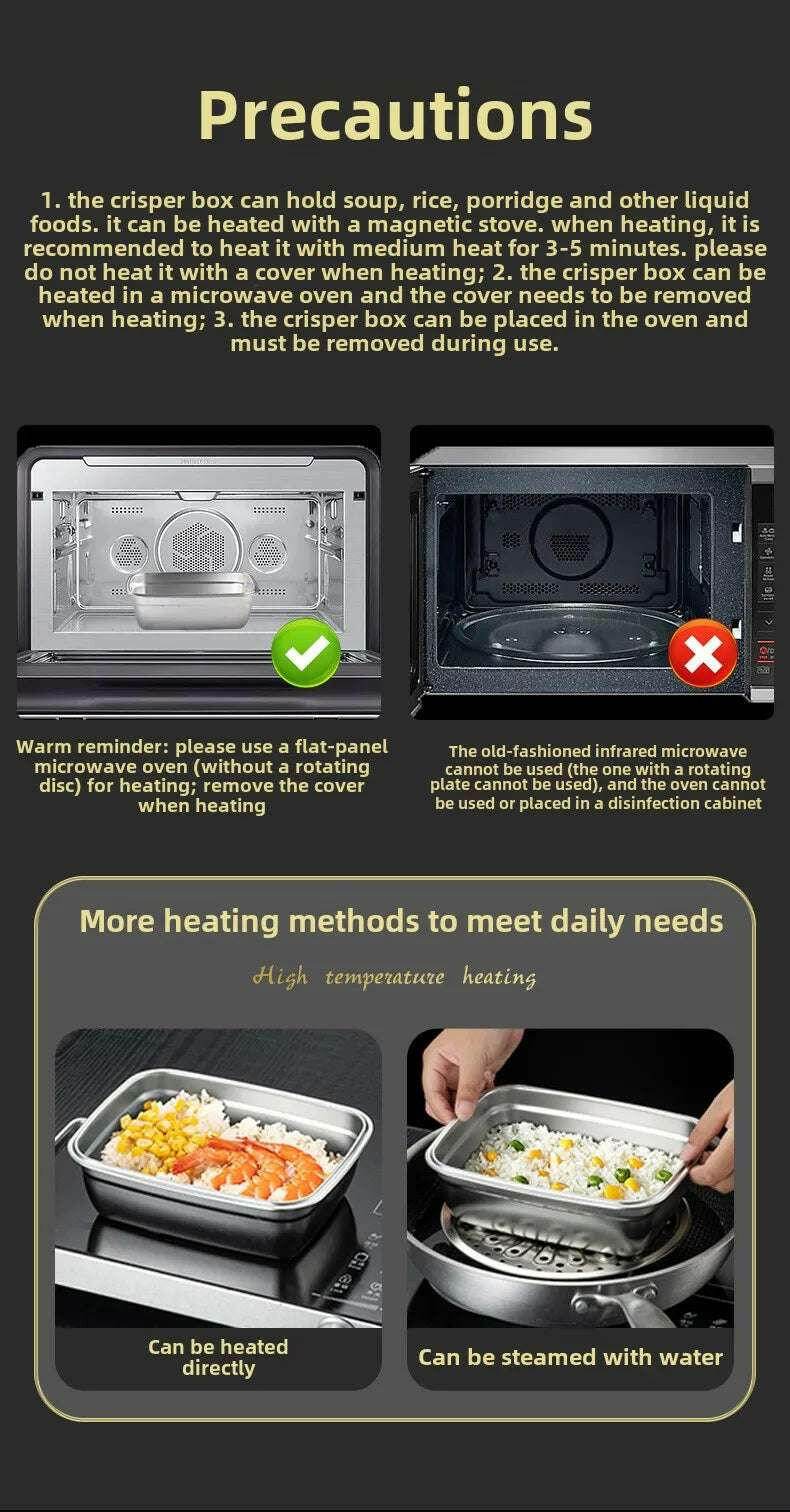 🥗 Boîte Alimentaire Inox 304 Hermétique | Lunch Box Bento Durable - Legeekshop