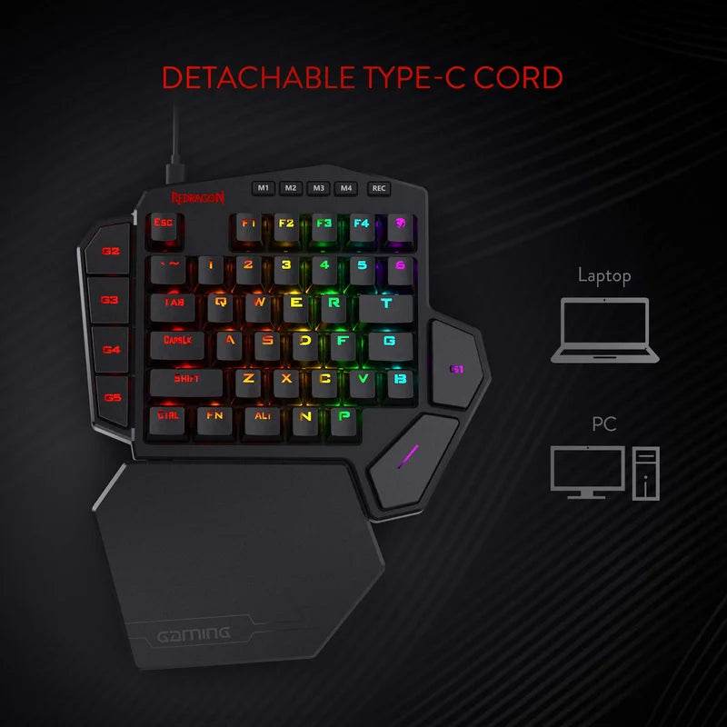 🎮 Clavier Mécanique Redragon K585 DITI – Gaming à Une Main | Rétroéclairage RGB & Hot-Swap - Legeekshop